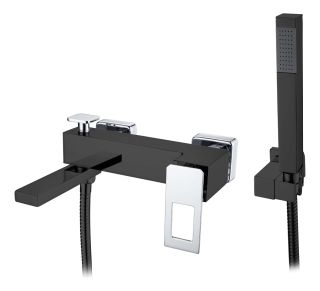 Смеситель для ванны Boheme Q чёрный/хром 143-BCR